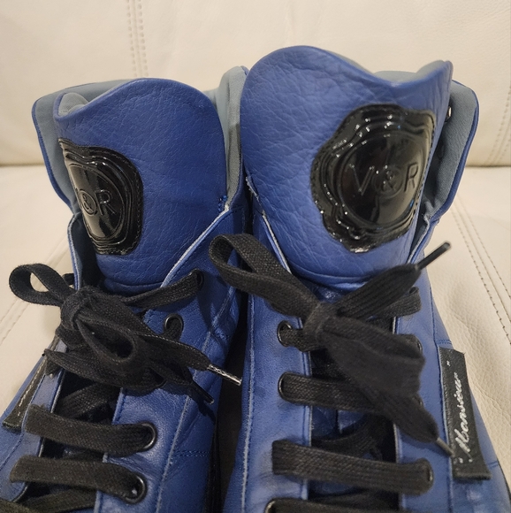 Viktor&Rolf men high sneakers; size 12, color blue/black - Picture 2 of 12